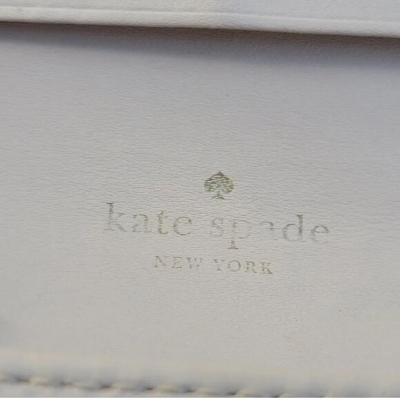 Kate Spade Off-White Leather Wrist Wallet — Large Cream Designer Wristlet - Picture 9 of 10